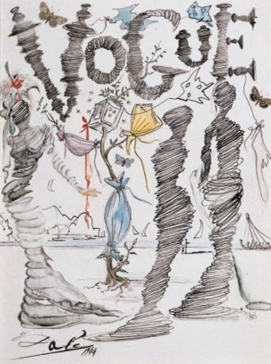 Vogue April 1944 cover proposal by Salvador Dali | MODESQUISSE #fashion