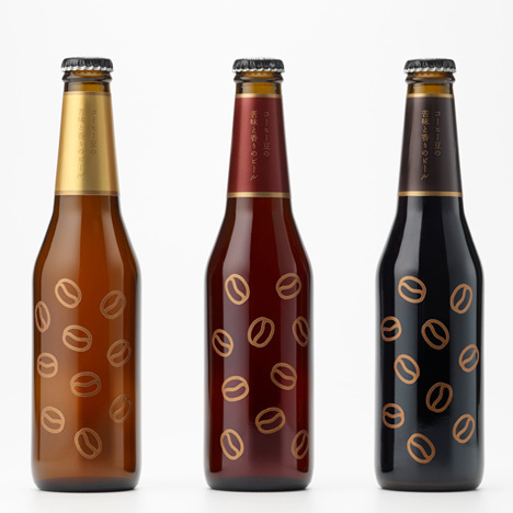 Coffee Beer bottle stickers by Nendo #packaging #beer #coffee #bottle