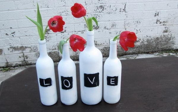 Homemade Wine Bottle Crafts #diy #craft #wine #bottle