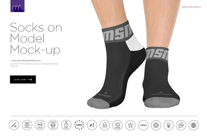 Socks on Model Mock-up