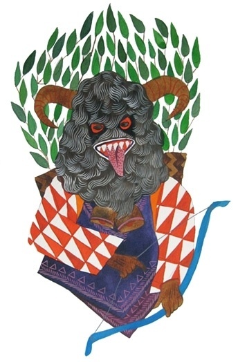 The bees made honey in the lion's skull - but does it float #stacey #russian #illustration #rozich #surreal #style