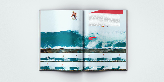 Surfing Magazine Editorial 2012 - Joy Stain #surf #surfing #print #spread #layout #editorial #magazine #typography
