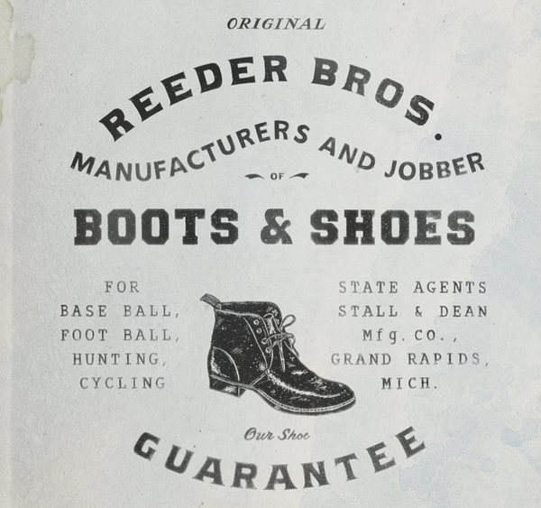 O.J.O.P REEDER BROS. #victorian #boot #vintage #typography