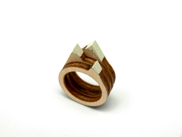 A Tiny Landscape on Your Finger: Birch Rings by Clive Roddy Photo #wood #miniature #ring #landscape