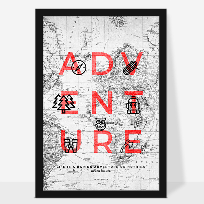 ADVENTURE #typography #cleverdesign #design #sanserif #focusonthegood #focus #good #goodvibe #postive #poster #wallart #letternote #life #yo
