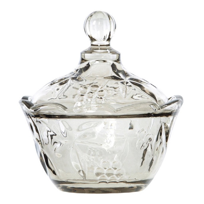 Gilderoy Smoke Glass Lidded Compote