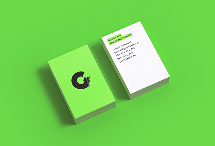 Gorilla Arm by Forma & Co #print #illustrations #green #business card