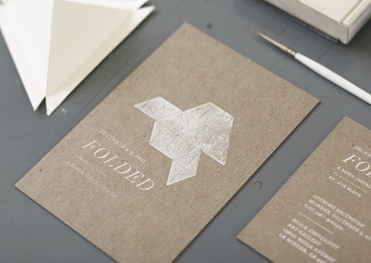 tales within triangles - upon a fold #invite #postcard #white #kraft