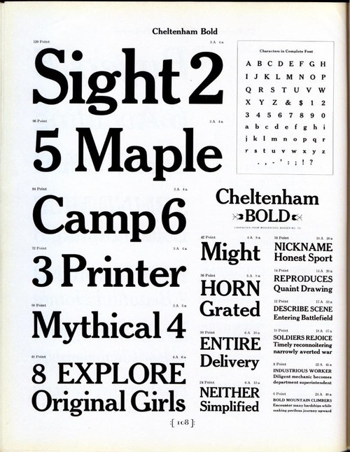 Daily Type Specimen | This is ATF's version of Cheltenham Bold by... #typography