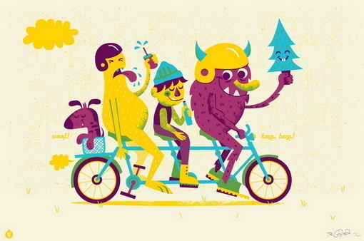 Beep Beep bicycle by Vahalla Studios #illustration #bike #poster #party