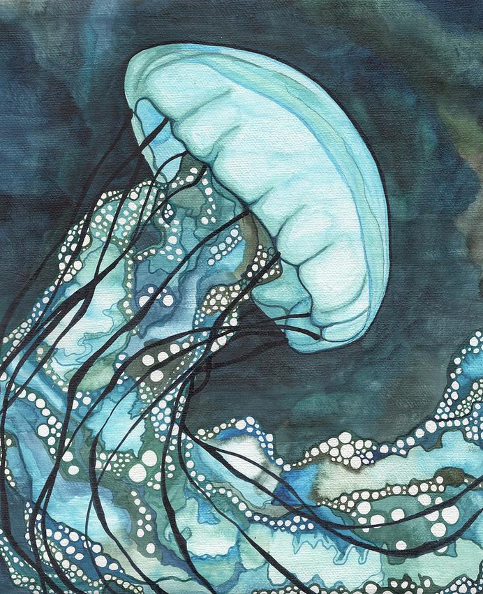 easy jellyfish painting & jellyfish paint by numbers