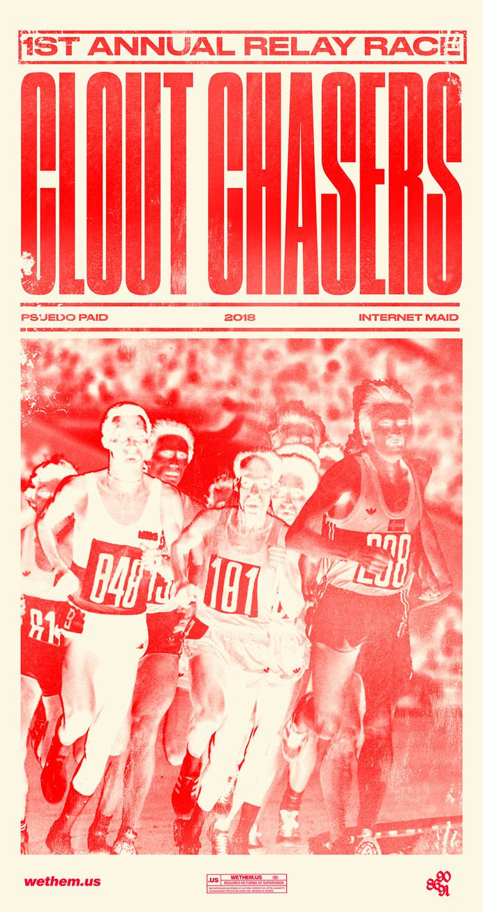 CLOUST CHASER - 1ST ANNUAL RELAY RACE #roscoflevo #jensanchez #bradfuture #wethemus #art #design #agency #webdesign #branding #acidgraphic #graphicdesign #graphic #clout #hypebeast #posterdesign