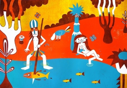 2011 : roman klonek #woodcut #design #wood #paint #art