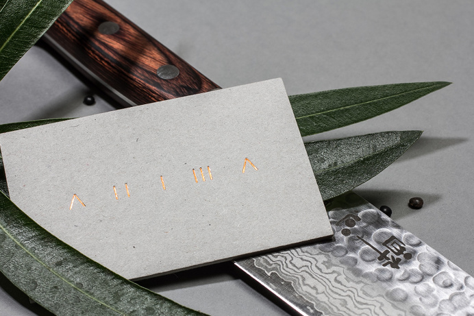 Anima Restaurant branding HOCHBURG Design Stuttgart Germany mindsparkle mag grey eat luxury corporate design stationery identity business ca