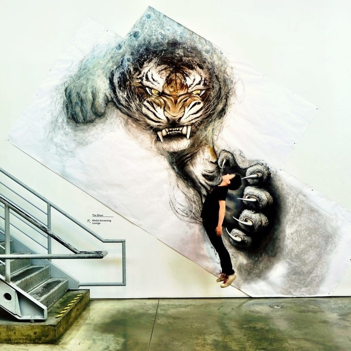 Animal Murals by Fiona Tang Appear to Leap from Gallery Walls #inspiration #wall #art #street #murals