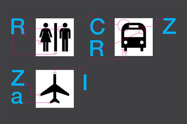 The icons were drawn to match details in 18 pt. Helvetica DOT. #wayfinding #pentagram #ny