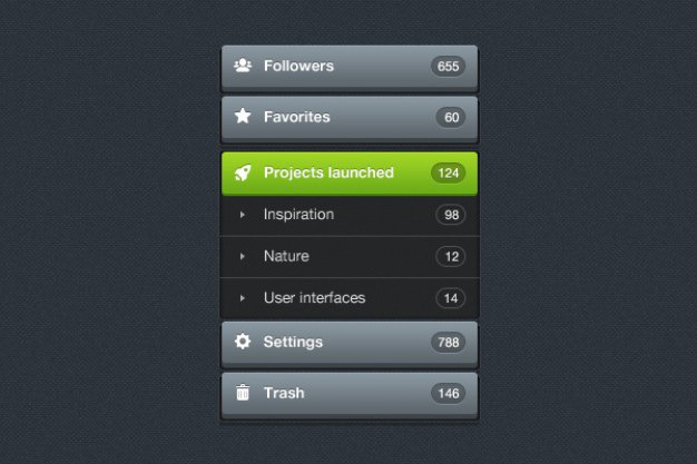 Application interface menu psd Free Psd. See more inspiration related to Menu, Psd, Screen, Application, Material, Interface, Selection, Horizontal and Psd material on Freepik.