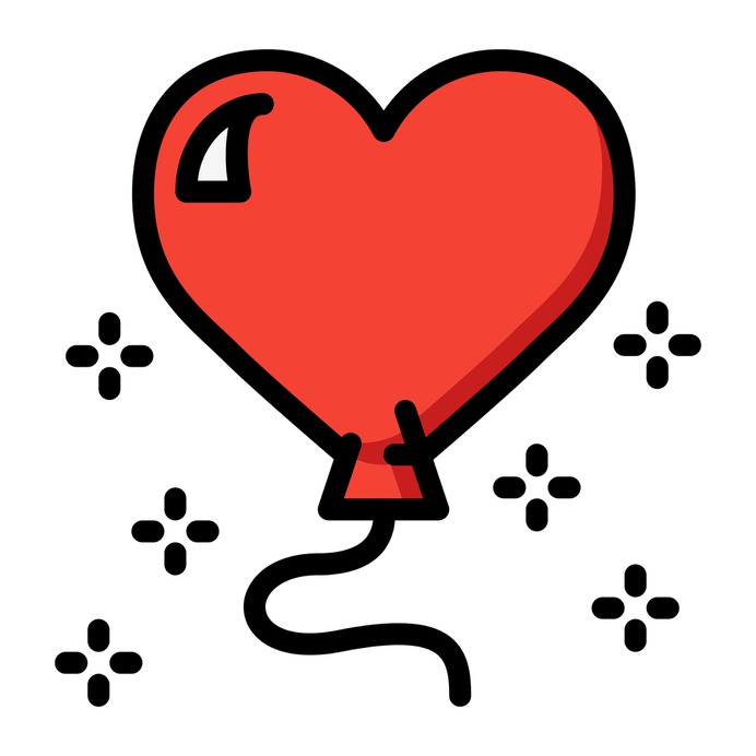 See more icon inspiration related to heart, birthday, balloon, birthday and party, heart balloon, heart shaped, celebration, decoration, love and party on Flaticon.