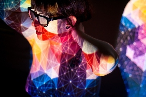 Google Reader (1000+) #glasses #projection #girl #color #geometric