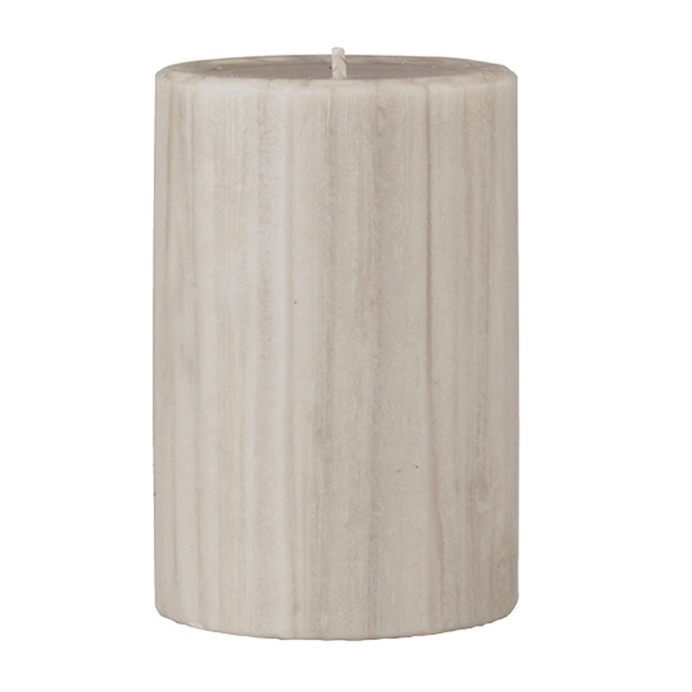 Marbled Pillar Creamy Vanilla & Coconut Scented Candle, 10 x 7 cm