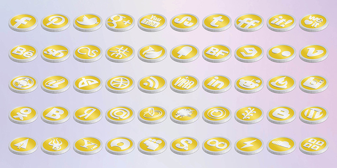 Free Creative Coins Style Social Medial Icons #free #web #icons #social