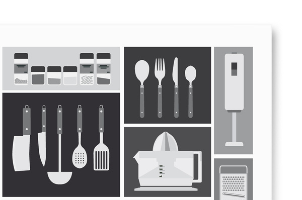 Kitchen Utensils #white #black #kitchen #poster #and