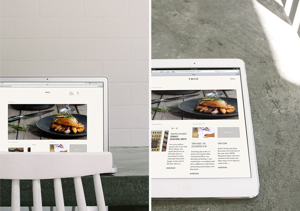 Trim responsive website design #responsive #food #website #grid #minimal #art