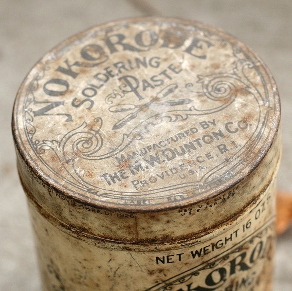 Vintage Nokorode Soldering Paste Can #nokorode #packaging #soldering #vintage #can #typography