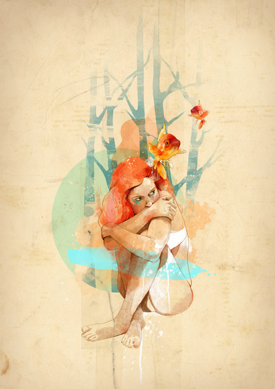 Lonely Art Print #illustration