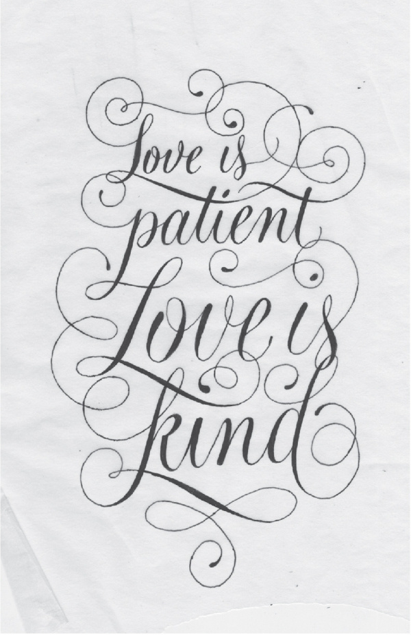 1 Corinthians 13:4 on Behance #type #script #hand #typography