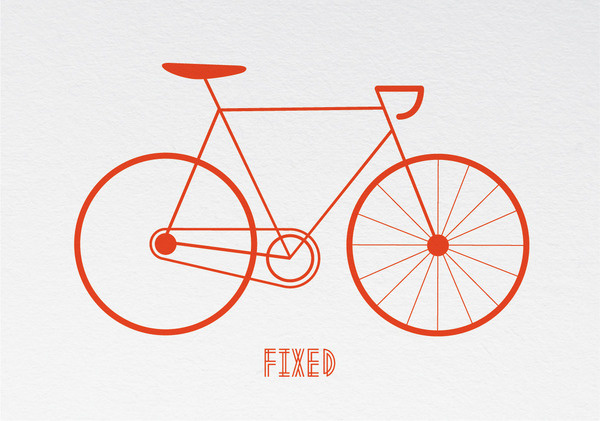 Image of Fixed #fixie #bicycle #print #risograph #bike #poster
