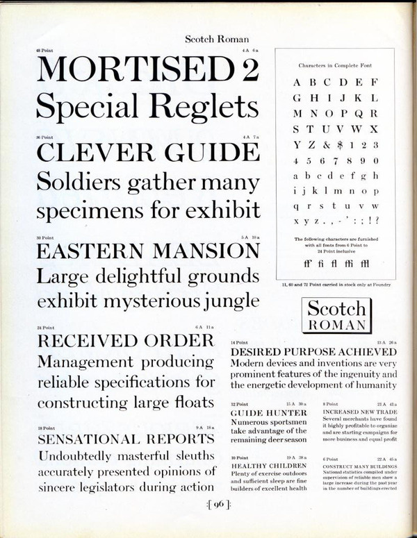 Scotch Roman type specimen #type #specimen #typography