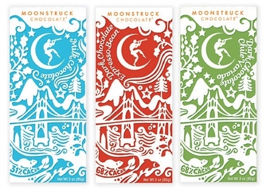 Moonstruck Chocolate Classic range | Kate Forrester #illustration #lettering
