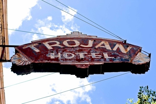 Trojan hotel #hotel #old #sign #vintage
