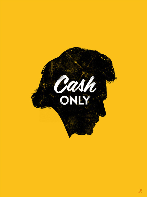 Cash Only - by Chad Gowey #cash #johnny #minimal #typography