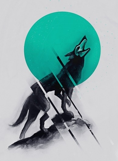 Tumblr #skull #wolf #moon