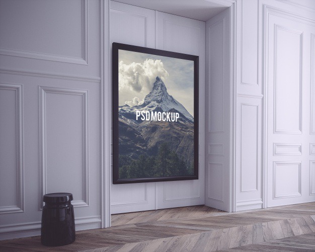 Black frame on white wall mock up Free Psd. See more inspiration related to Frame, Mockup, Template, Black, Web, Website, Wall, White, Mock up, Picture frame, Templates, Website template, Picture, Mockups, Up, Web template, Realistic, Real, Web templates, Mock ups, Mock and Ups on Freepik.