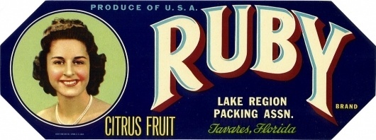 All sizes | Ruby Citrus Fruit Crate Label | Flickr - Photo Sharing! #retro #logo #illustration #vintage #type