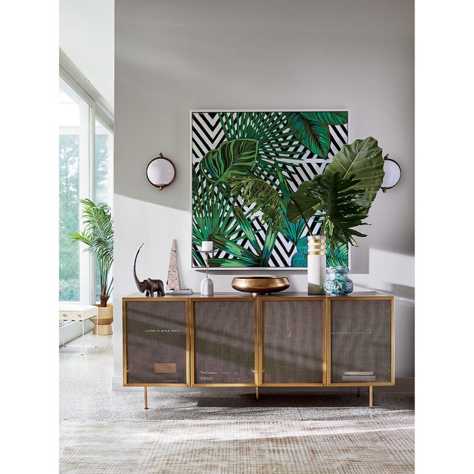 Trace Brass Wire Mesh Cabinet Credenza- image 4 of 10 (Open Larger View)
