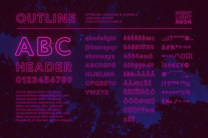 Retro Neon Font Collection by Wing's Art Studio