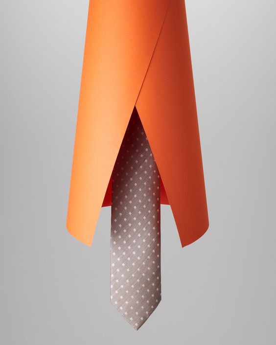 Accessory shoot by Sofus Graae. Production: https://apcfc.dk #tie #stilllife #photoshoot #product #editorial #orange #grey #dots #mens #style #fashion #campaign #commercial #studio #apcfc #sofusgraae
