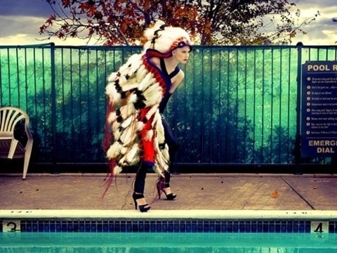 FFFFOUND! | iLuvSkinnyBitches #fashion #pool #swiming #feathers