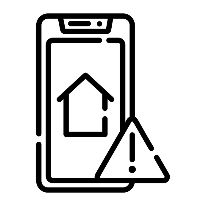 See more icon inspiration related to furniture and household, smart home, real estate, mobile phone, warning, house, buildings, home, smartphone, security and cellphone on Flaticon.