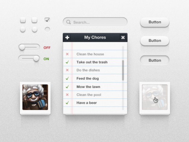 Modern interface with buttons and picture Free Psd. See more inspiration related to Design, Modern, Elements, Buttons, Design elements, Psd, Picture, Element, Material, Interface, Horizontal, Psd material and Interface elements on Freepik.