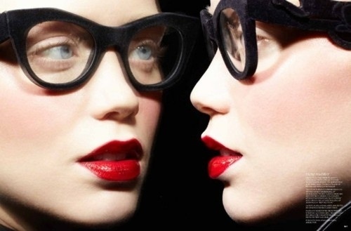 Sara Lindholm - galeylovesluap: Judith Bedard by Gabor Jurina... #fashion #eyewear #lipstick