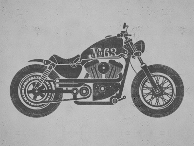 Dribbble - Motorcycle Illustration by Patrick Carter #stamp #harley #sportster #screen #illustration #bike #motorcycle