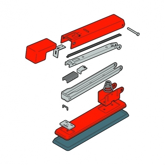 Russell Bell | Portfolio #layers #illustration #stapler #parts