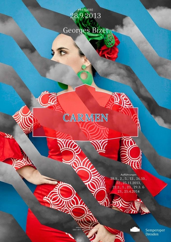 Semperoper Dresden Plakatkampagne 13/14 | Slanted - Typo Weblog und Magazin #zig #carmen #design #graphic #zag #opera #art #poster
