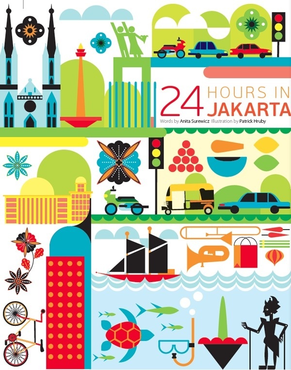 24 hours in Jakarta Indonesia #jakarta #indonesia #illustration #qatar #art #airways