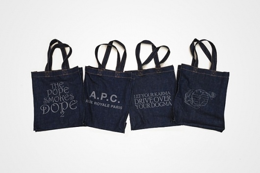 A.P.C. Denim Tote Bags | Hypebeast #bag #denim #tote